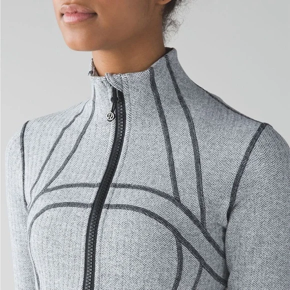 Lululemon Define Jacket - Heathered Herringbone Black White - Picture 2 of 9